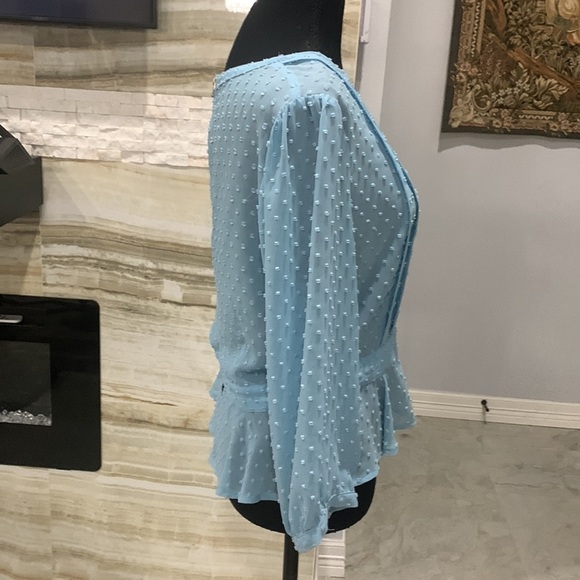 Forever 21‎ Exclusive Baby Blue Chiffon Peplum. Size M(294) - Picture 2 of 9